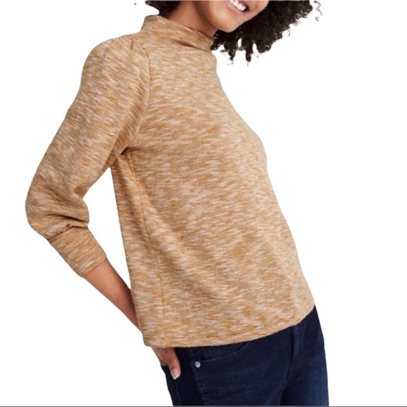 Madewell Gathered Sleeve Mockneck Top Puffed Sleeve Women’s Size XS AG265 - Picture 2 of 11